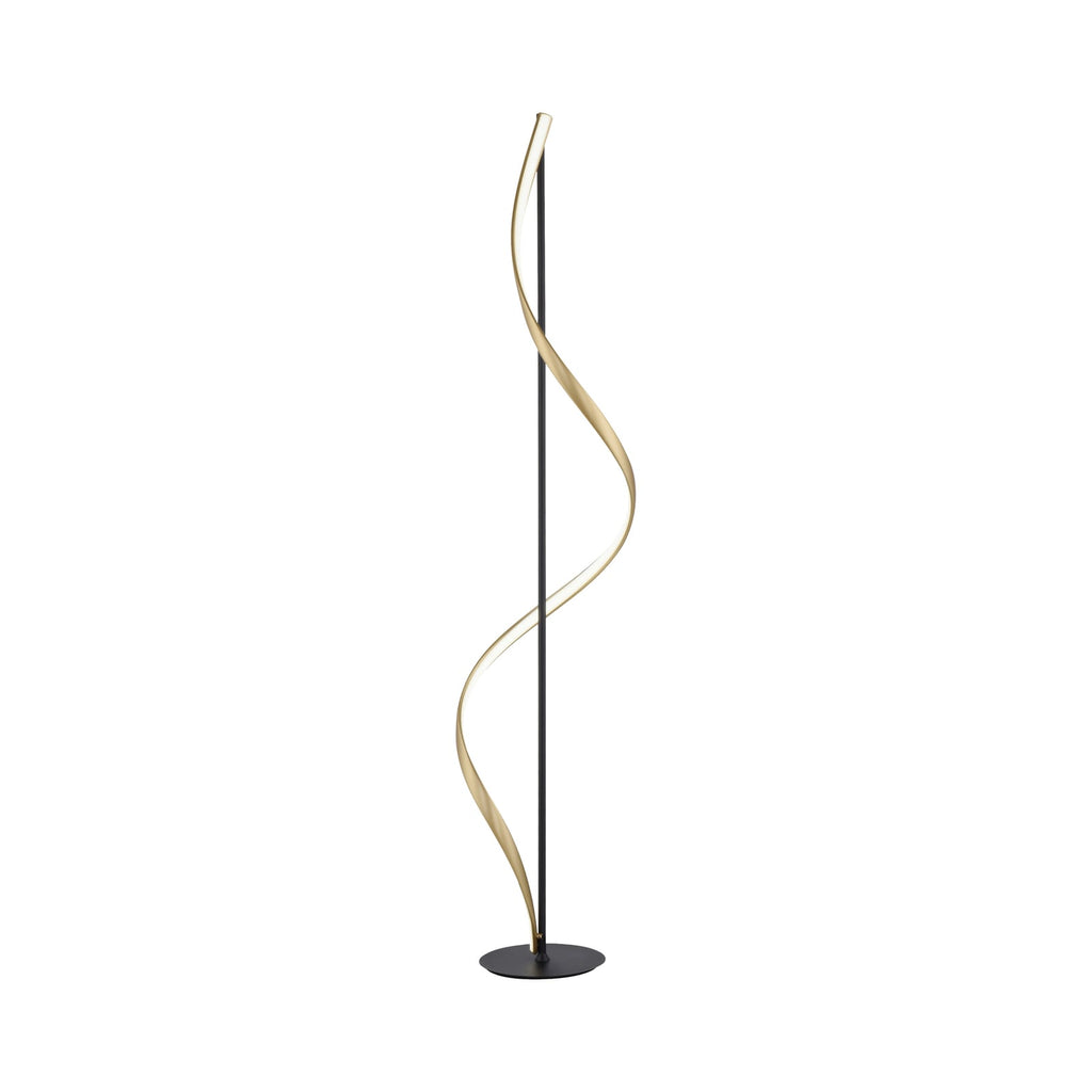 LED gulvlampe Q-Swing antrasitt/messing forfra