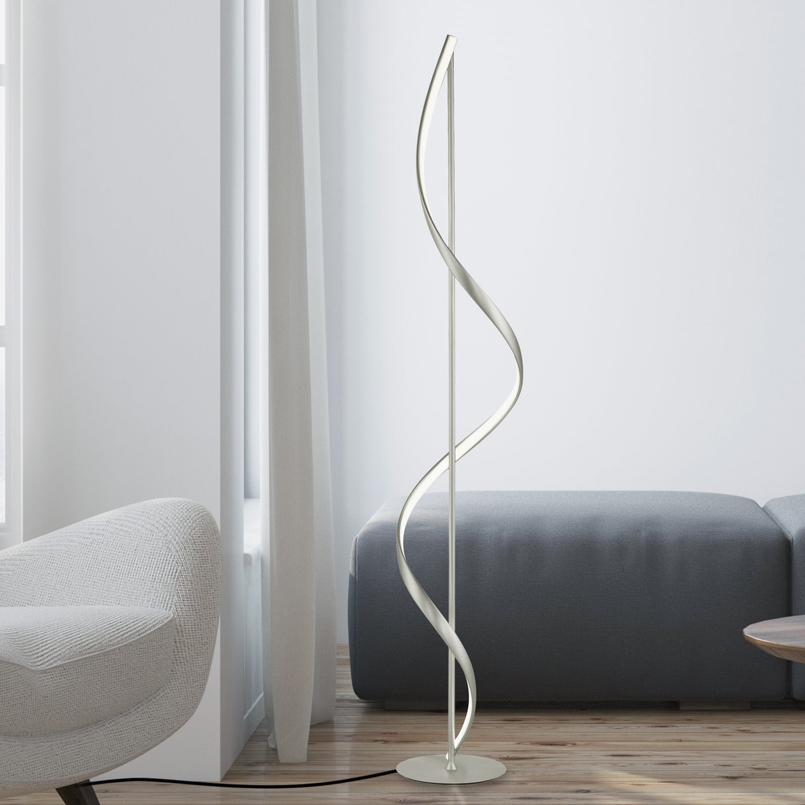 LED gulvlampe Q-Swing dimbar CCT stål 141 cm Zigbee forfra