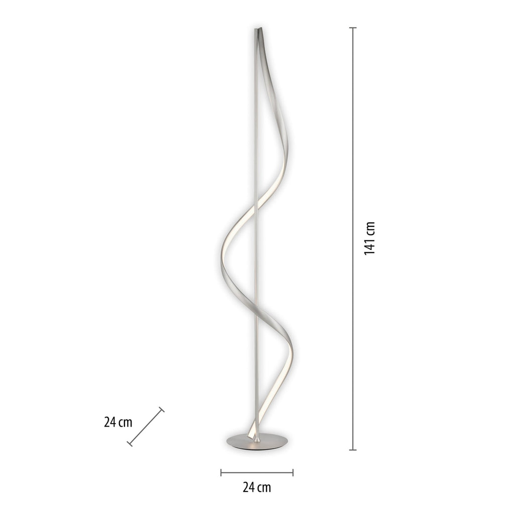 LED gulvlampe Q-Swing dimbar CCT stål 141 cm Zigbee detalj av lyskilde