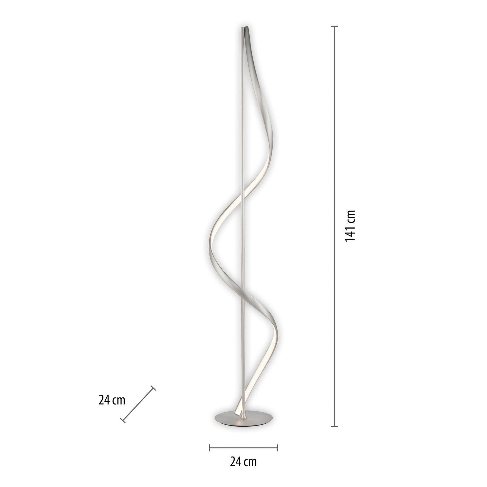LED gulvlampe Q-Swing dimbar CCT stål 141 cm Zigbee detalj av lyskilde