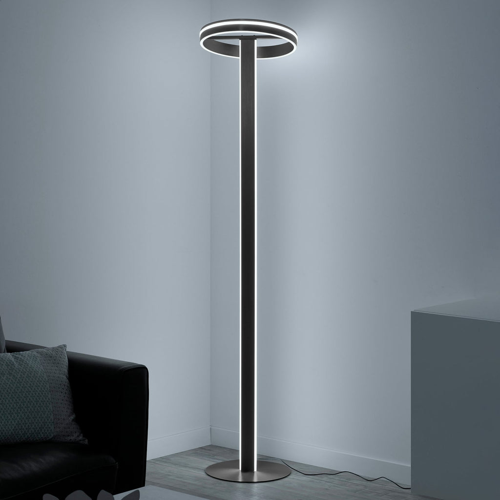 LED gulvlampe Q-VITO CCT dimbar Zigbee antrasitt forfra