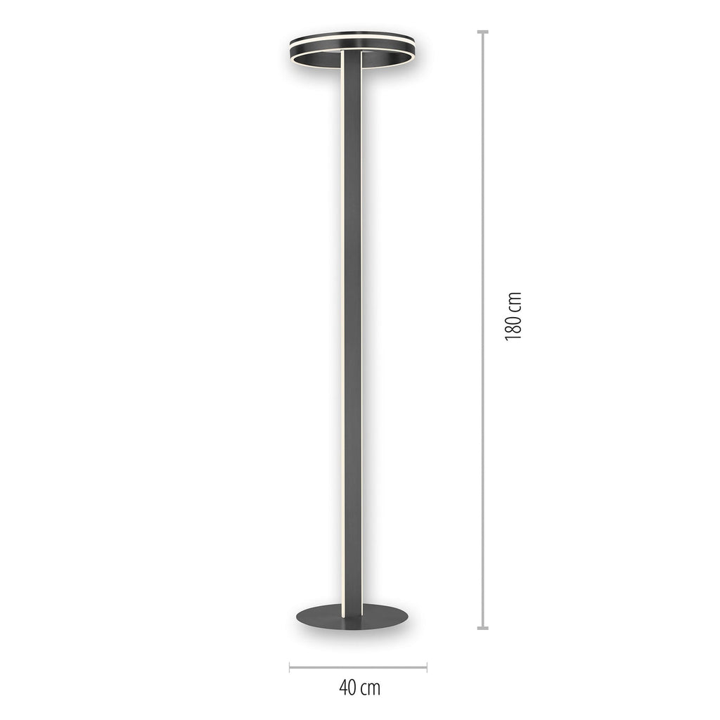 LED gulvlampe Q-VITO CCT dimbar Zigbee antrasitt montert i rom