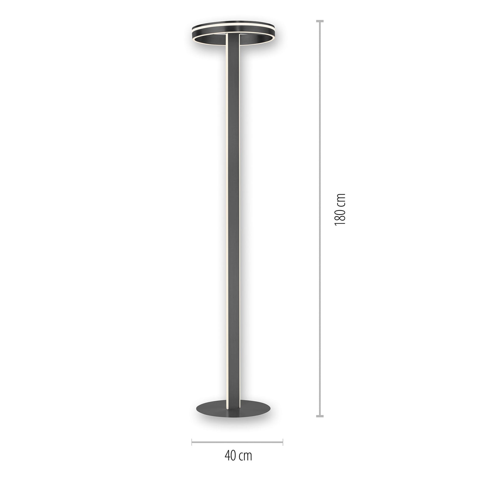 LED gulvlampe Q-VITO CCT dimbar Zigbee antrasitt montert i rom