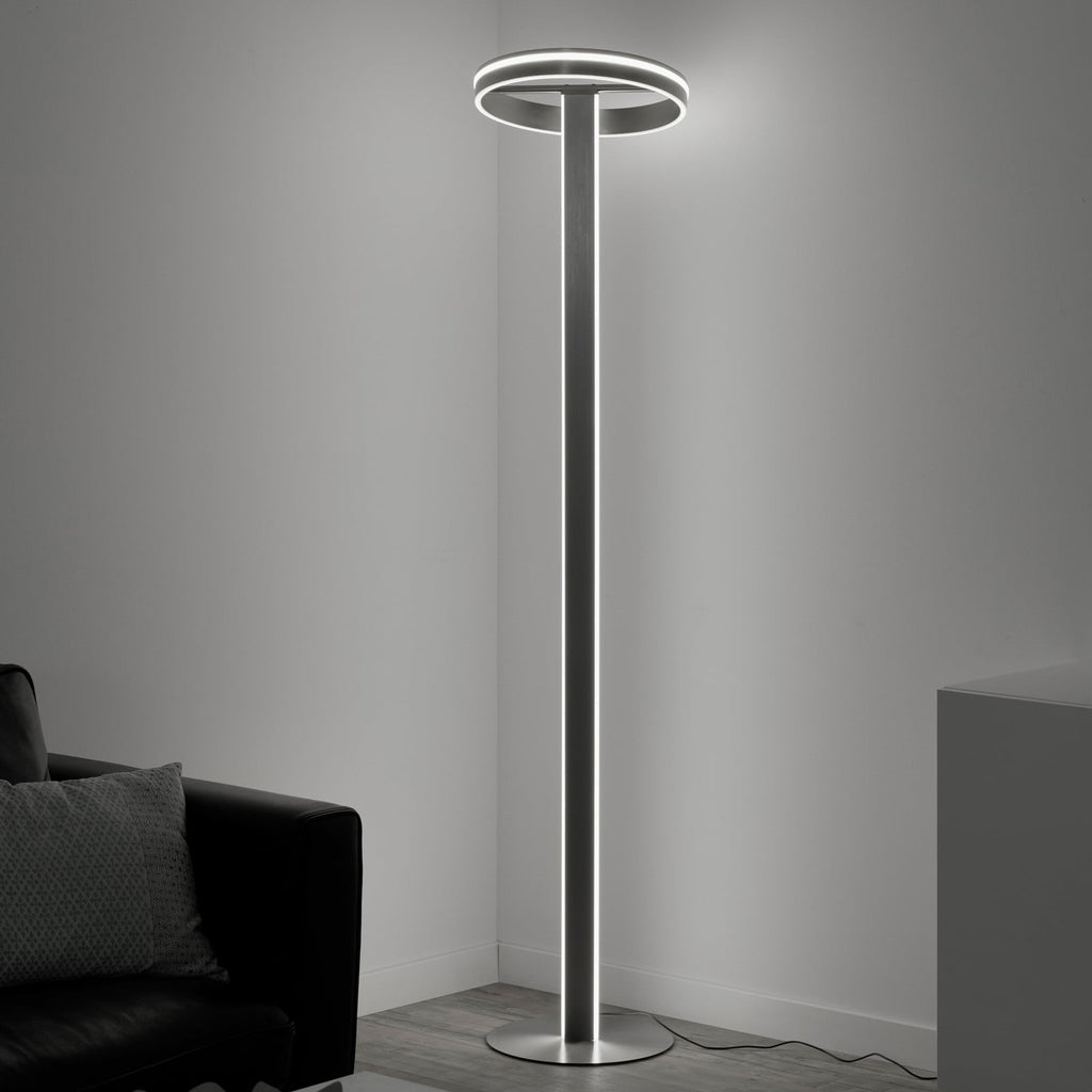 Montert LED gulvlampe Q-Vito med ring dimbar CCT Zigbee 42W i stue