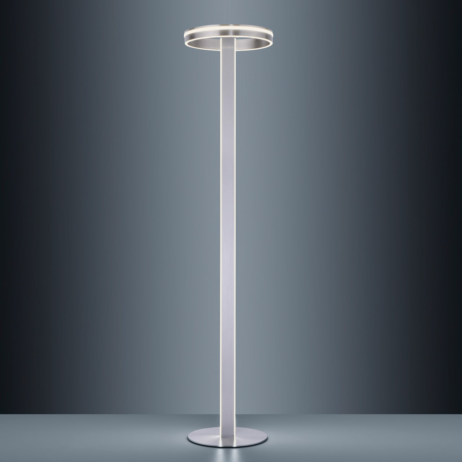 Sideprofil av LED gulvlampe Q-Vito med ring dimbar CCT Zigbee 42W