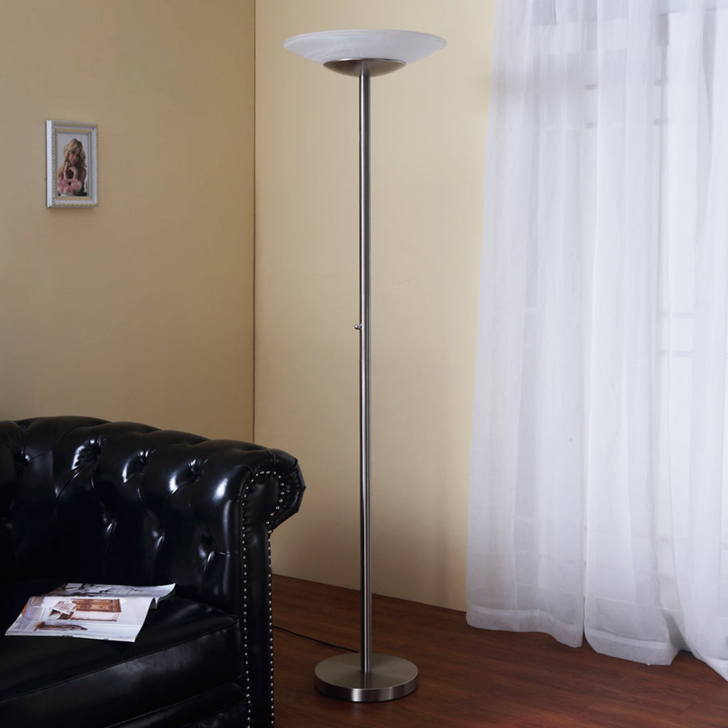 LED gulvlampe Ragna takflom matt nikkel bakside