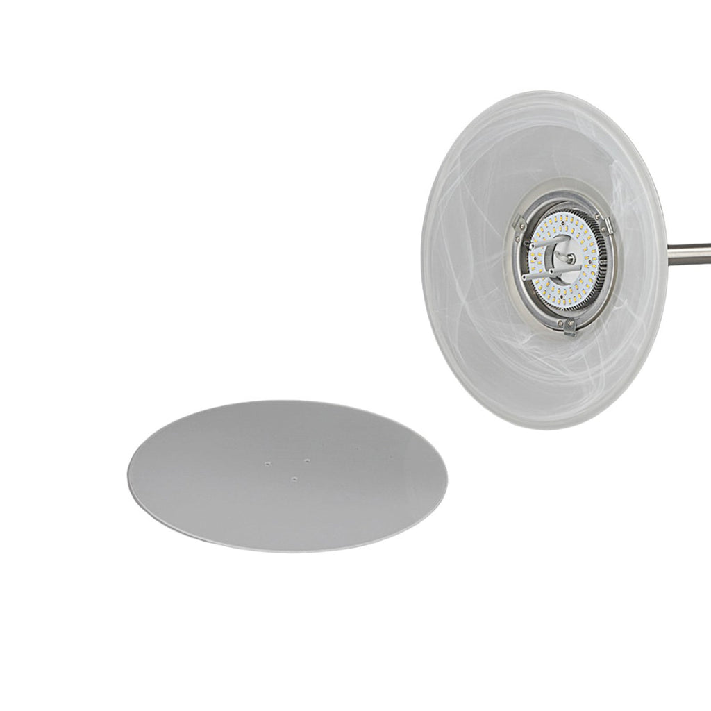 LED gulvlampe Ragna takflom matt nikkel fra siden