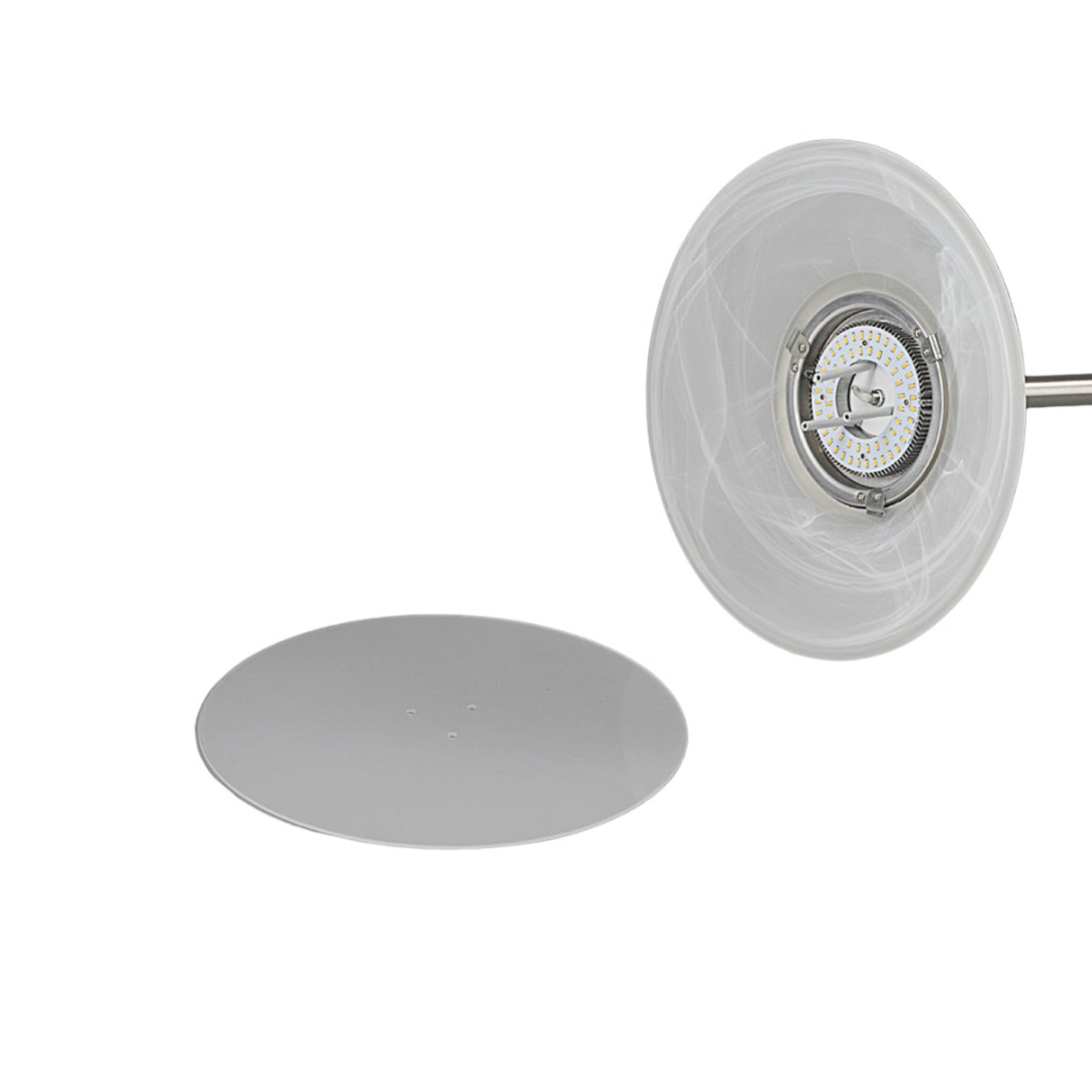 LED gulvlampe Ragna takflom matt nikkel fra siden