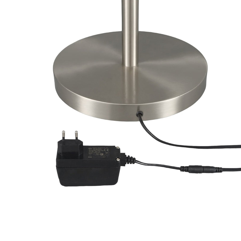 LED gulvlampe Ragna takflom matt nikkel med varmt lys