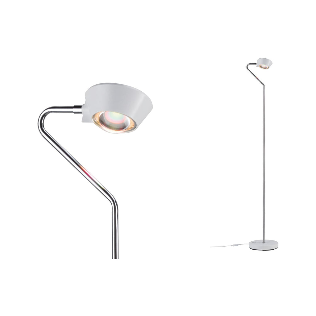 LED gulvlampe Ramos dimbar svingbar hvit H141 cm forfra