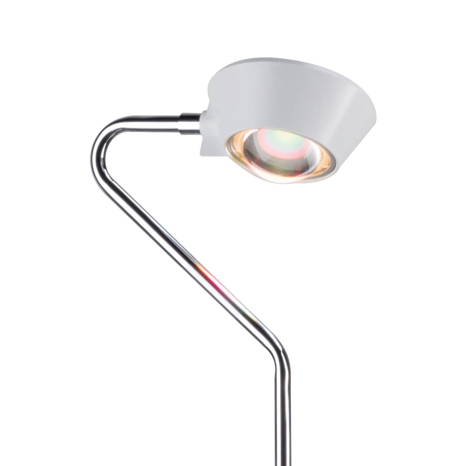 LED gulvlampe Ramos dimbar svingbar hvit H141 cm detalj av spot