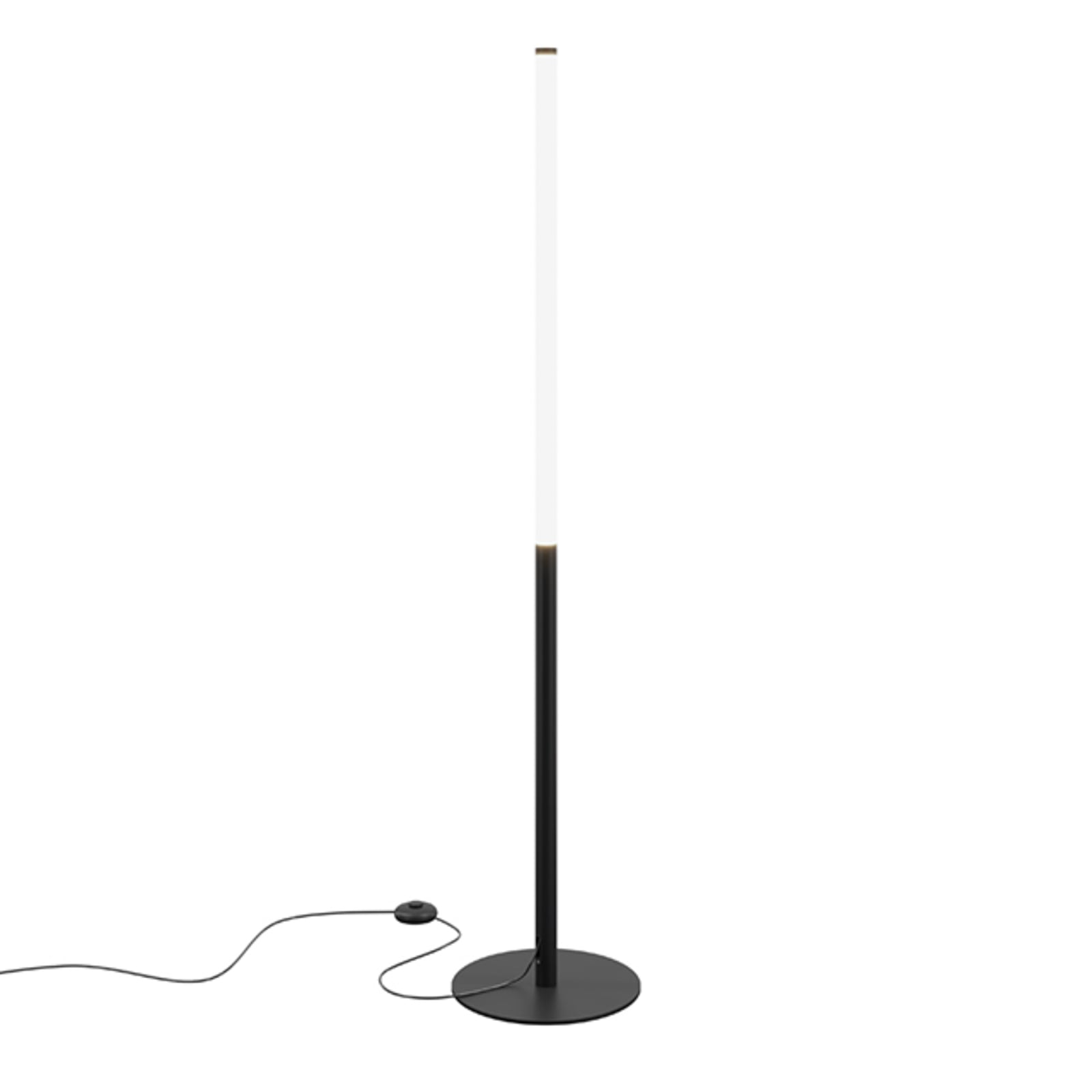 LED-gulvlampe Ray svart/hvit 130 cm forfra