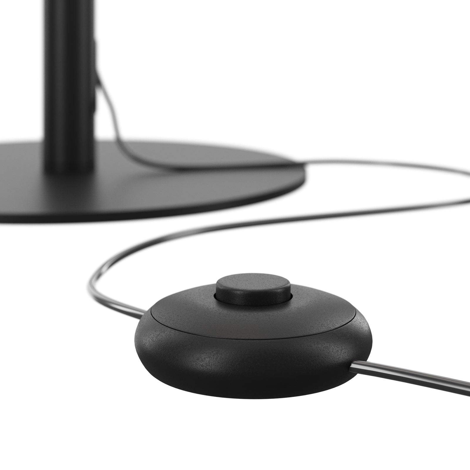 LED-gulvlampe Ray svart/hvit 130 cm detalj av materialer