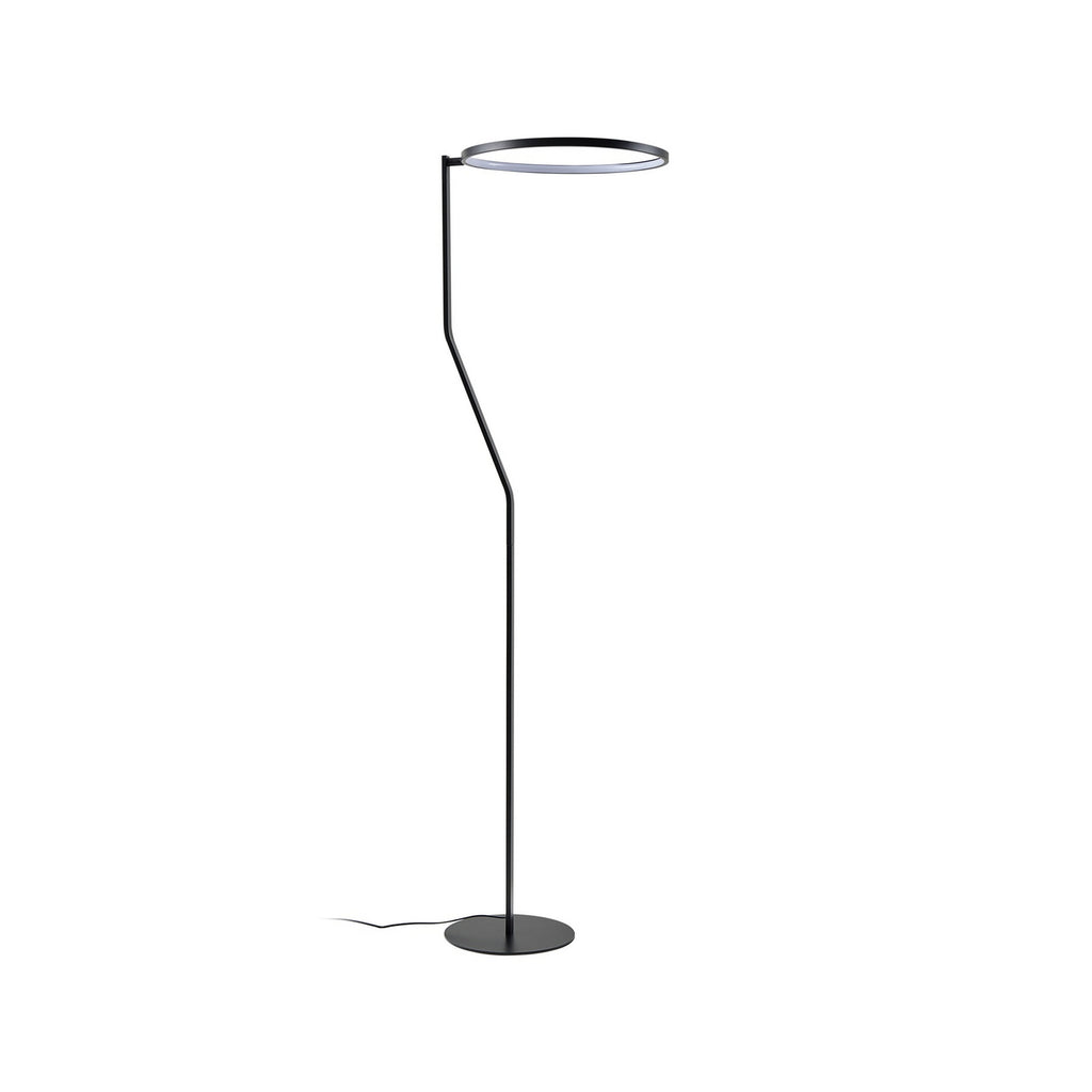 LED gulvlampe Rayon svart metall montert i stue