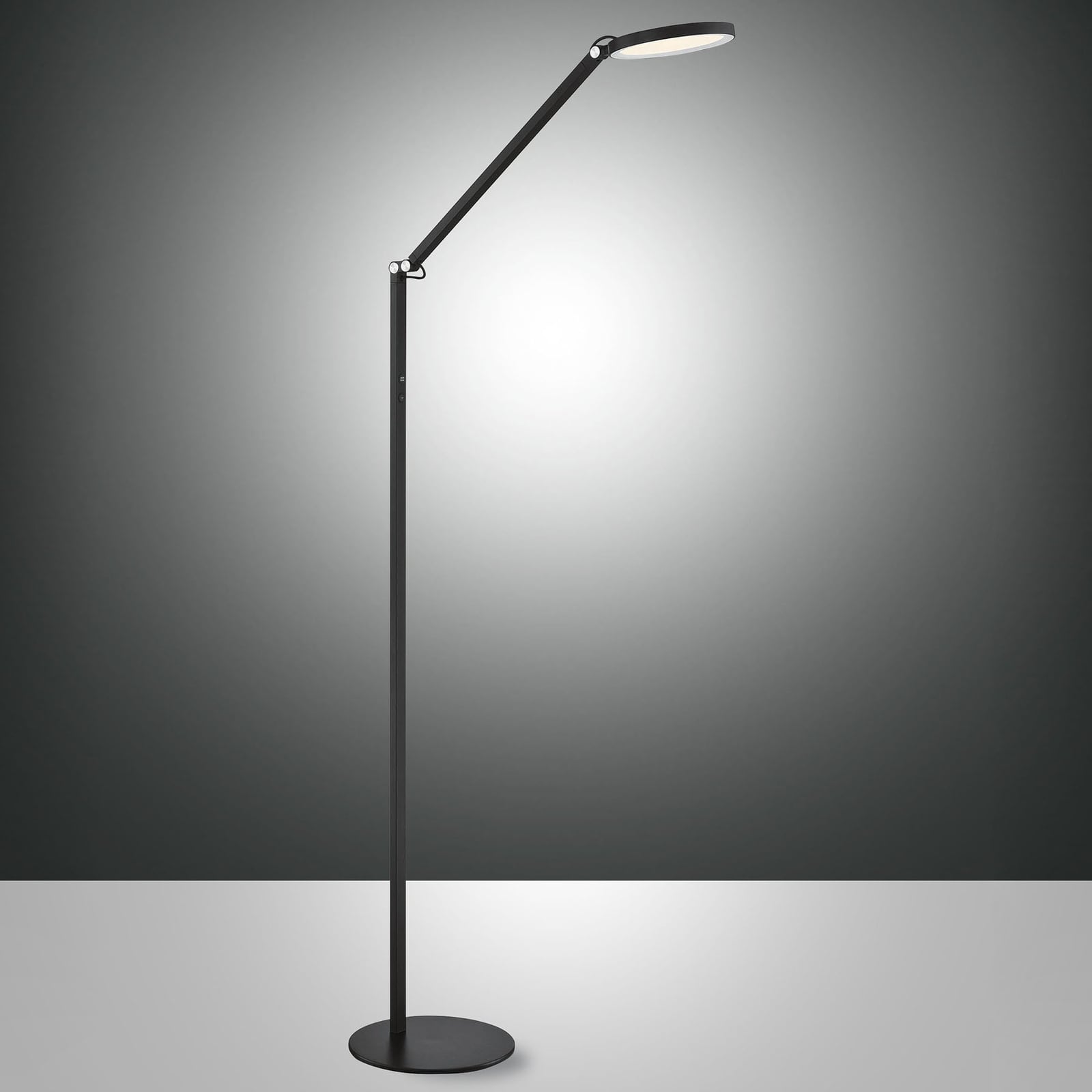 LED-gulvlampe Regina svart metall CCT dimbar 160 cm forfra