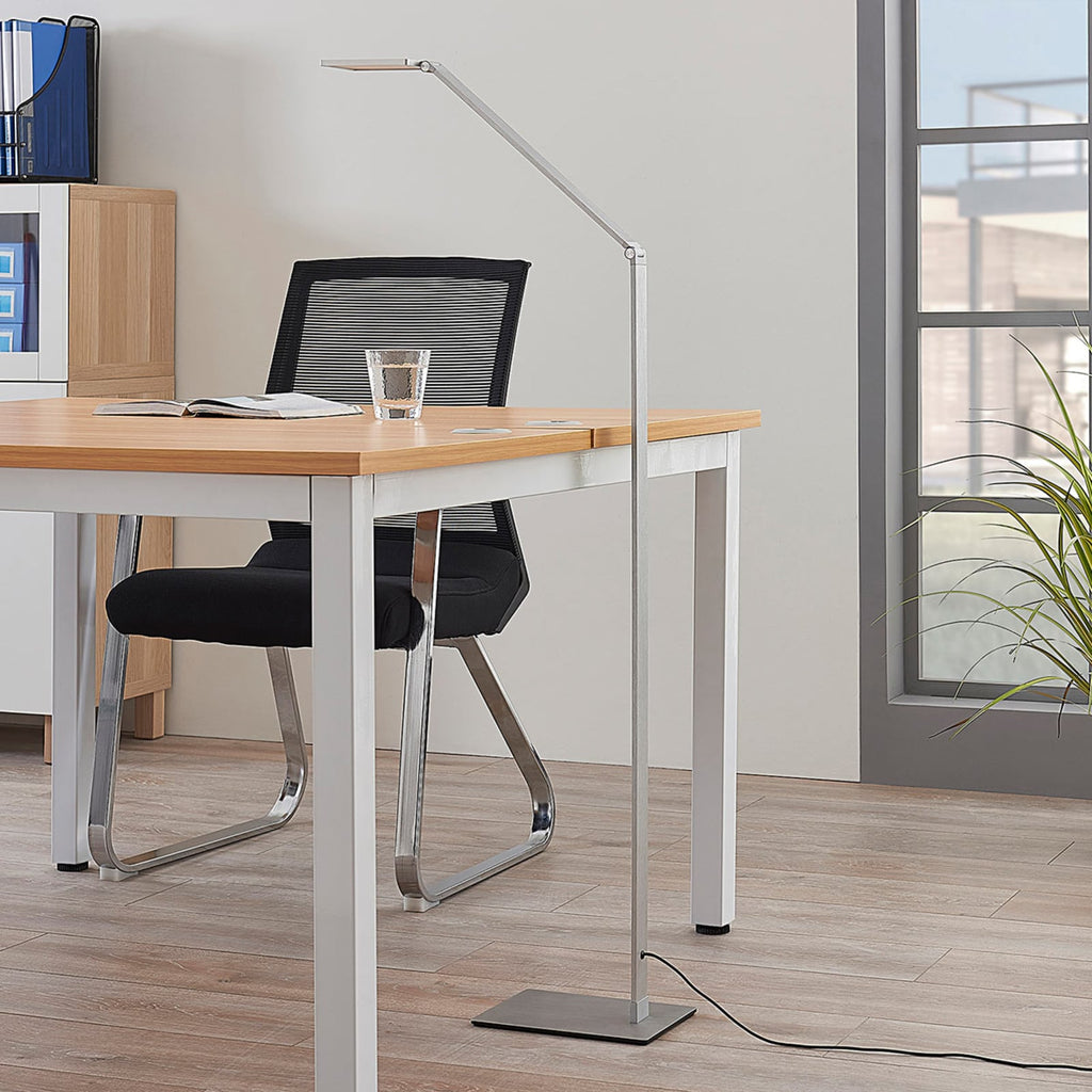 LED gulvlampe Resi leselampe dimbar justerbar aluminium bakside