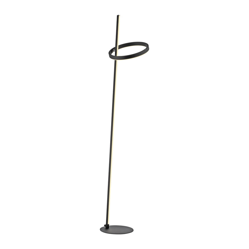 LED gulvlampe Ritus dimbar berøringsdimmer svart lysring detalj