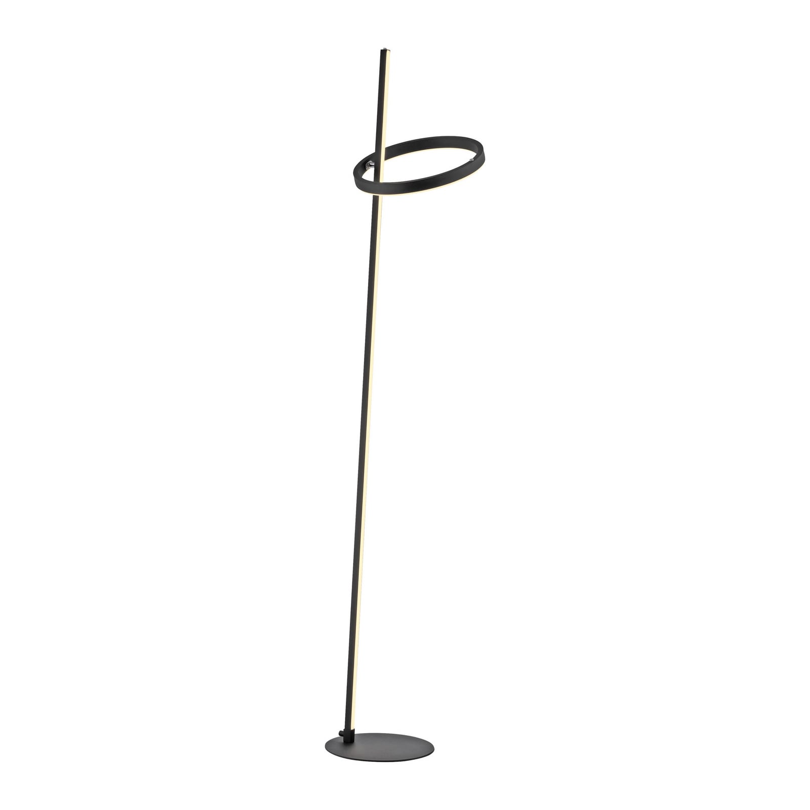 LED gulvlampe Ritus dimbar berøringsdimmer svart lysring detalj