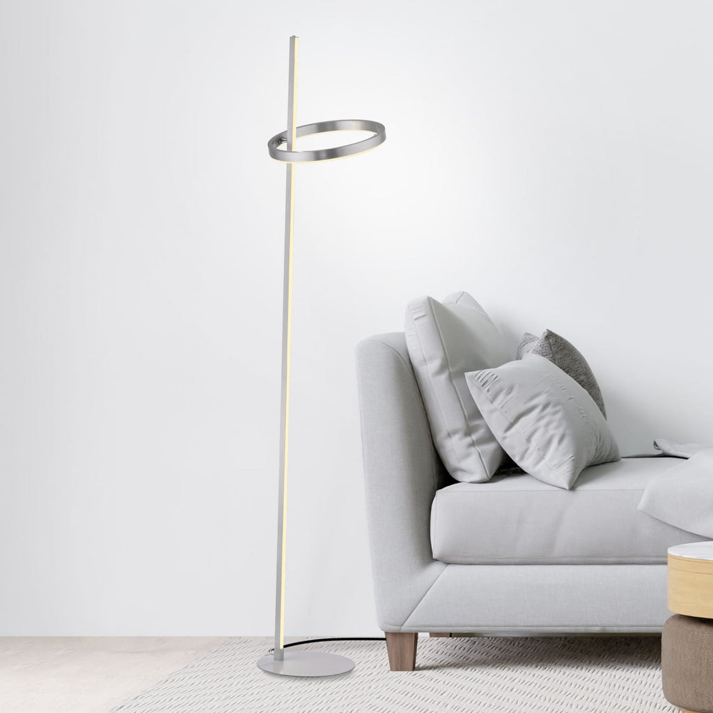 LED-gulvlampe Ritus sølv jern dimbar 3000K 160 cm forfra