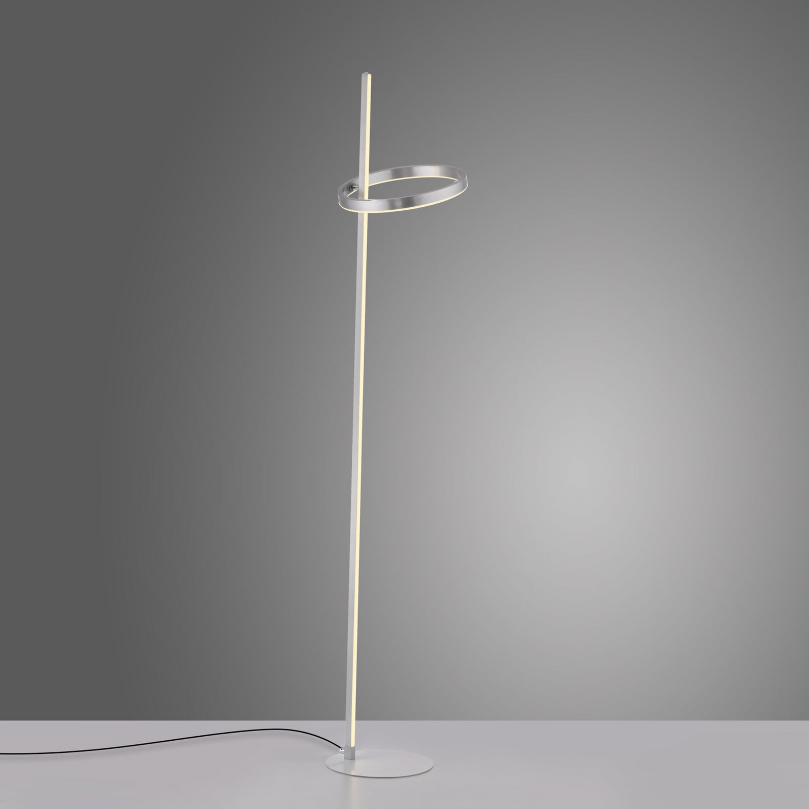 LED-gulvlampe Ritus sølv jern dimbar 3000K 160 cm sideprofil
