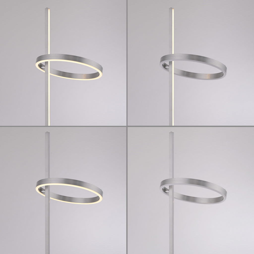 LED-gulvlampe Ritus sølv jern dimbar 3000K 160 cm bryter på produktet