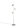 LED gulvlampe Romeo 3-lys matt nikkel glass CCT dimbar 150 cm forfra