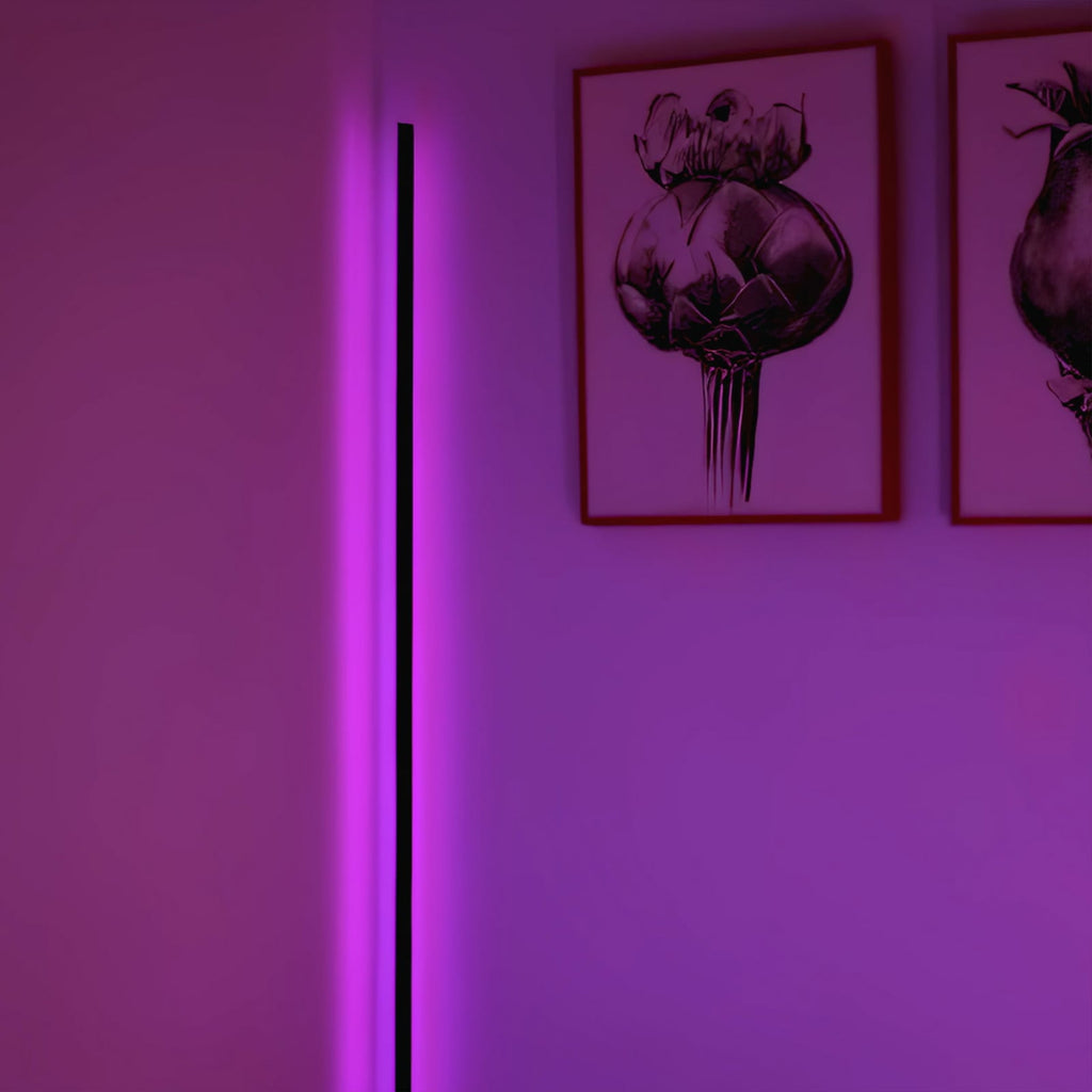 LED gulvlampe ROUND dimbar RGB CCT svart 140 cm WiFi bakside