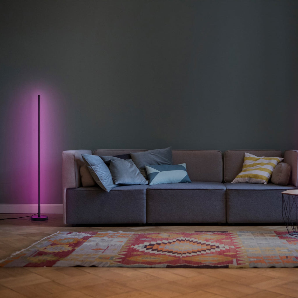 LED gulvlampe ROUND dimbar RGB CCT svart 140 cm WiFi detalj