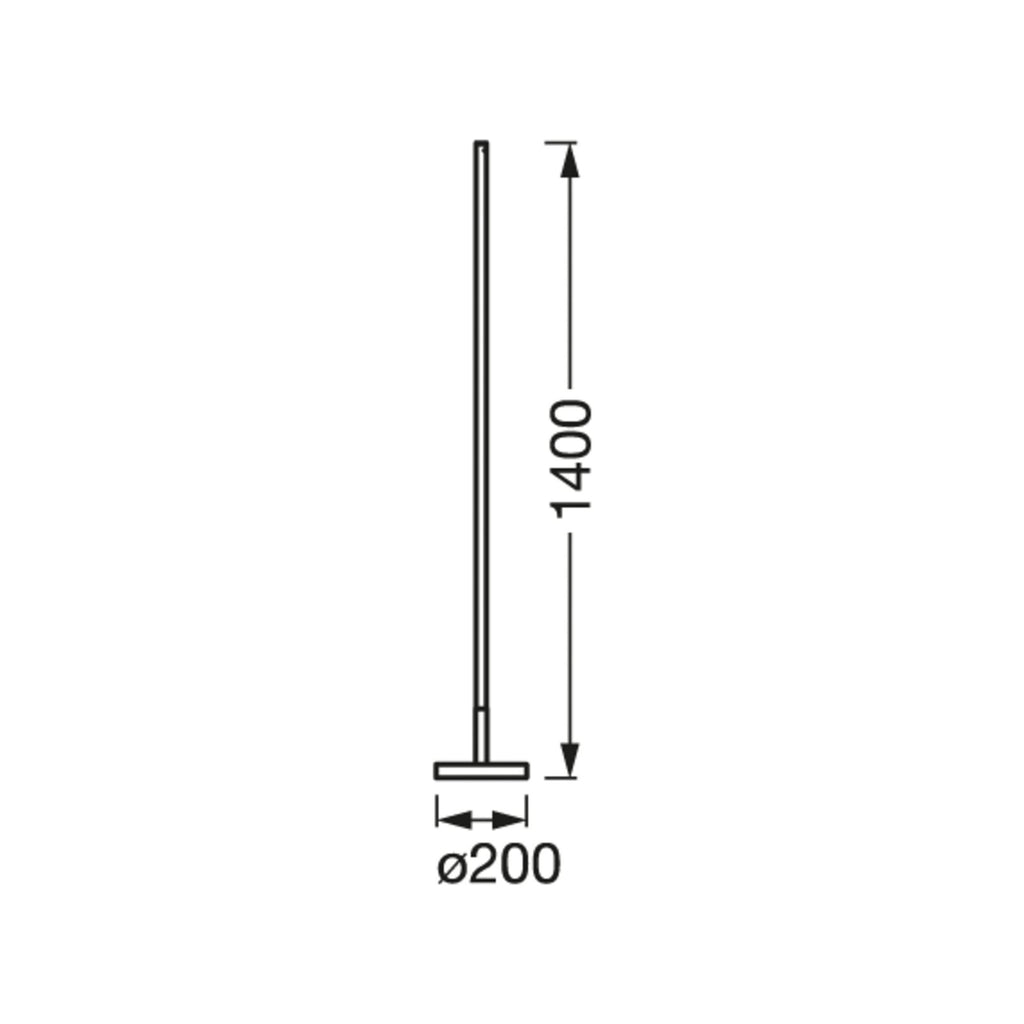 LED gulvlampe ROUND dimbar RGB CCT svart 140 cm WiFi nærbilde av lyselement