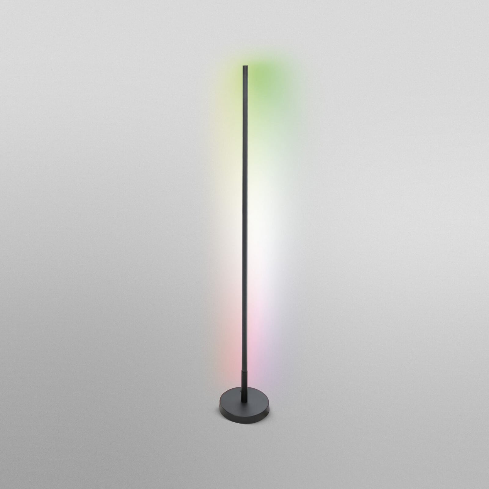 LED gulvlampe ROUND dimbar RGB CCT svart 140 cm WiFi fjernkontroll