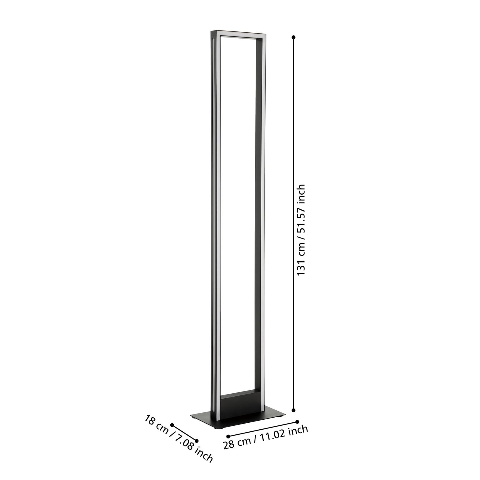 Detaljbilde av LED gulvlampe Savilanas-Z svart dimbar CCT 33W Zigbee