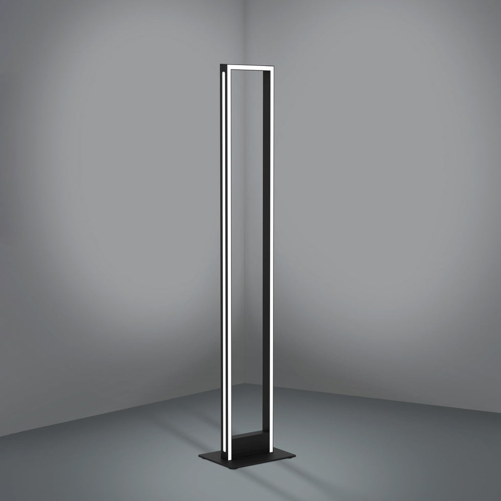Montert LED gulvlampe Savilanas-Z svart dimbar CCT 33W Zigbee i rom