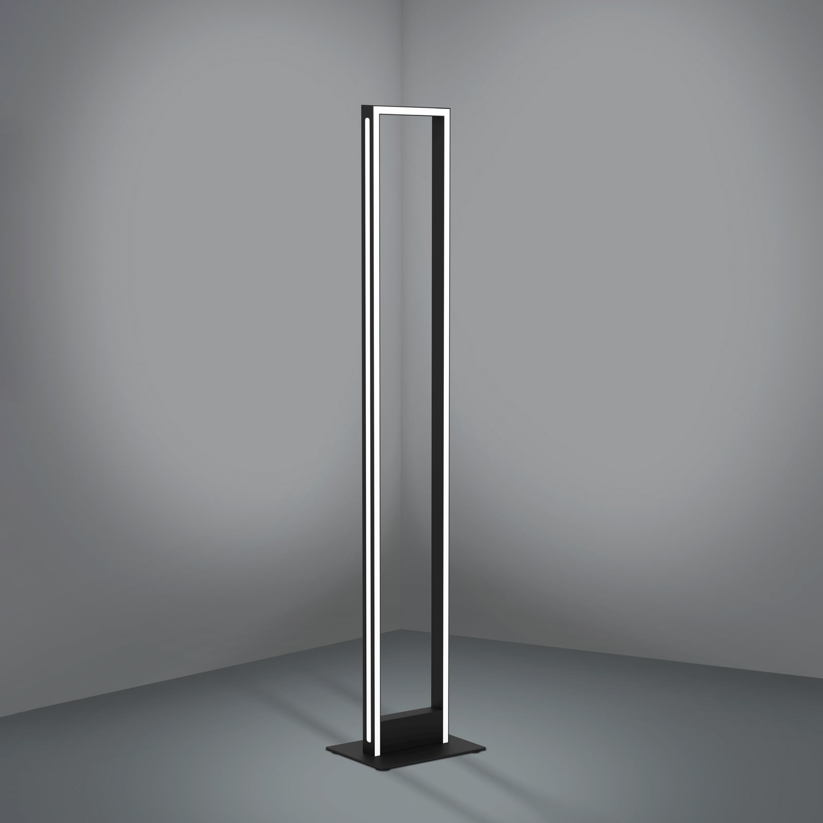 Montert LED gulvlampe Savilanas-Z svart dimbar CCT 33W Zigbee i rom