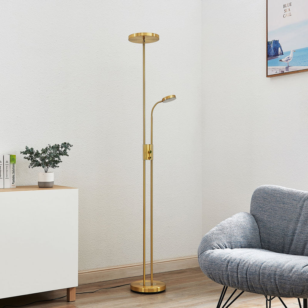 LED gulvlampe Seppa dimbar messing 180 cm bakside