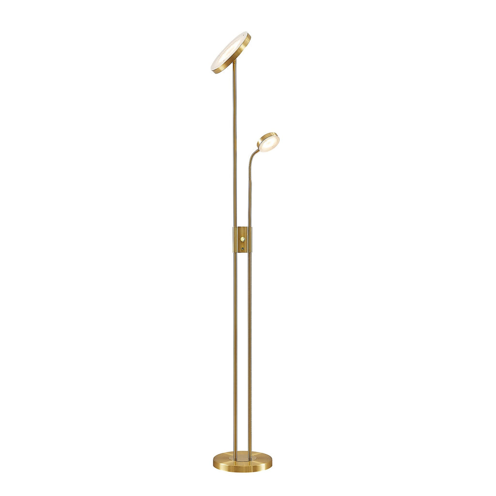LED gulvlampe Seppa dimbar messing 180 cm 33W varmhvit - Lindby