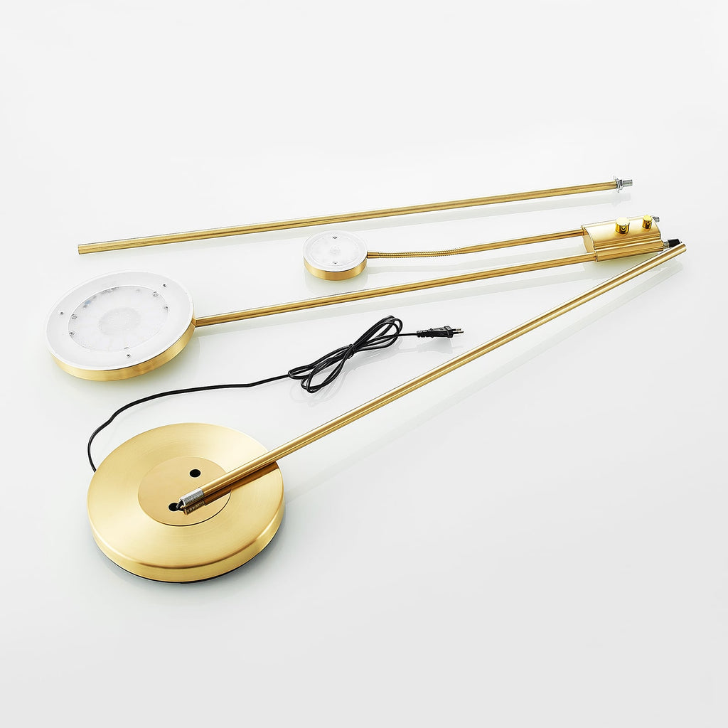 LED gulvlampe Seppa dimbar messing 180 cm 33W varmhvit - Lindby