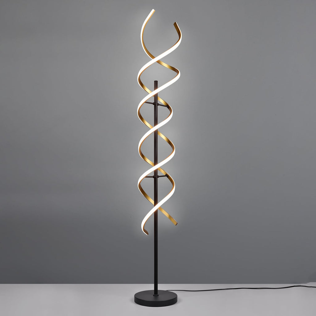LED gulvlampe Sequence dimbar CCT messing Ø23 cm med dimmer bryter