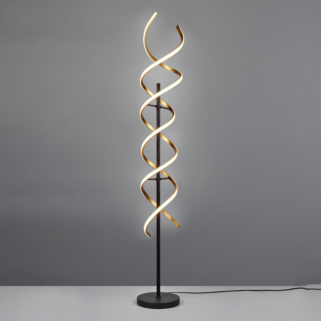 Sideprofil av LED gulvlampe Sequence dimbar CCT messing Ø23 cm
