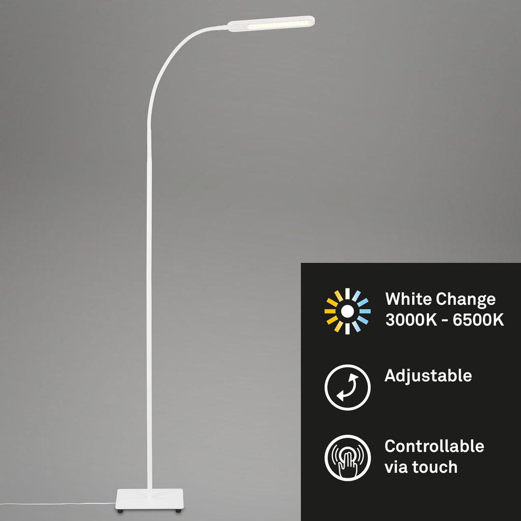 Nærbilde av touchknapper på LED gulvlampe Servo dimbar CCT hvit 183 cm 8W