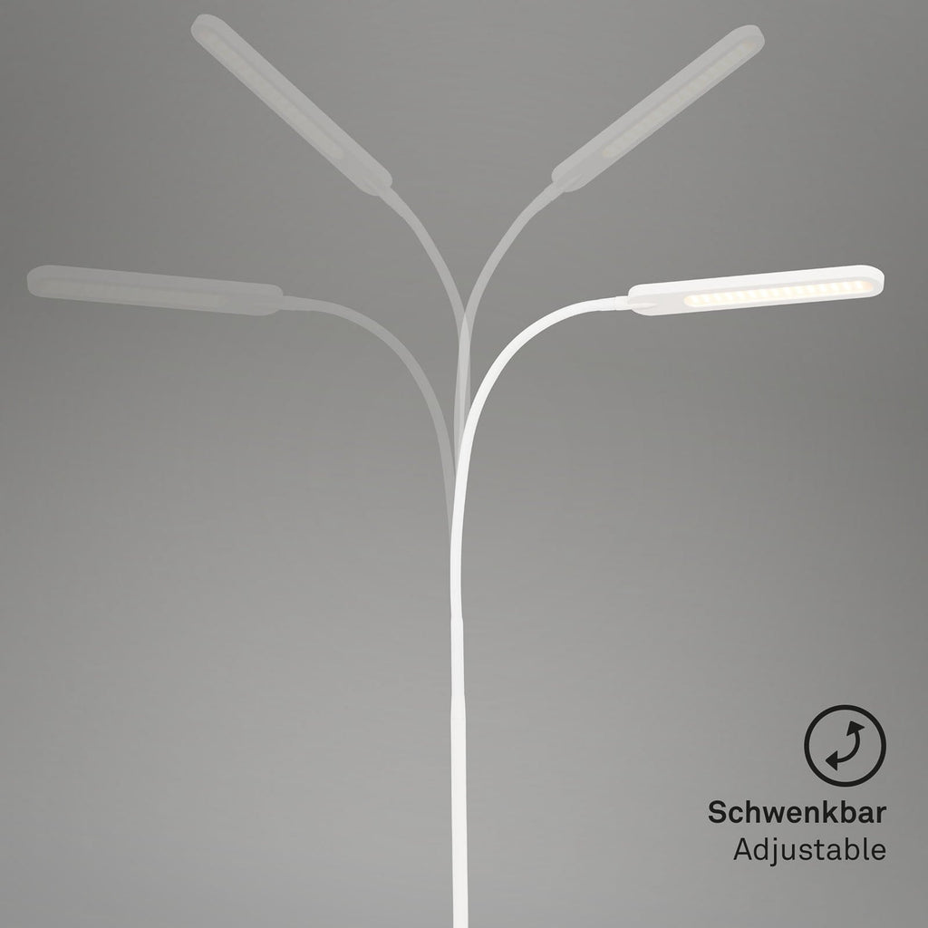 LED gulvlampe Servo dimbar CCT hvit 183 cm 8W justerbart lampehode