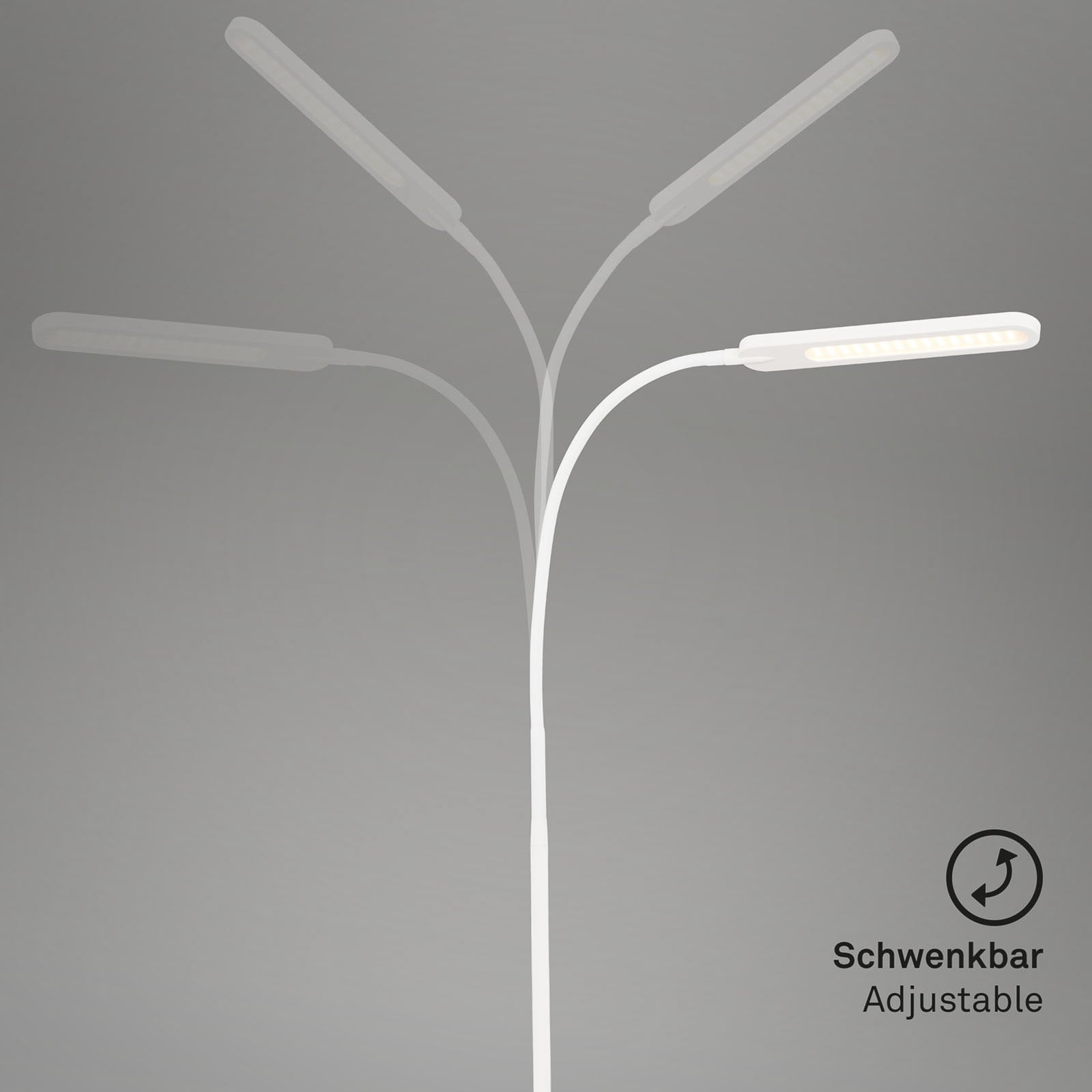 LED gulvlampe Servo dimbar CCT hvit 183 cm 8W justerbart lampehode