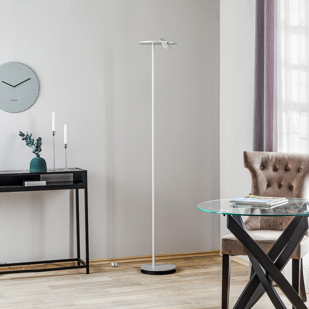 LED gulvlampe Share med leselampe dimbar aluminium bakside