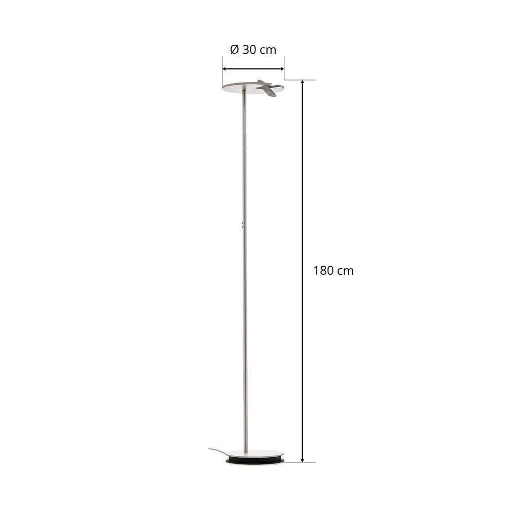 LED gulvlampe Share med leselampe dimbar aluminium helhetlig oversikt
