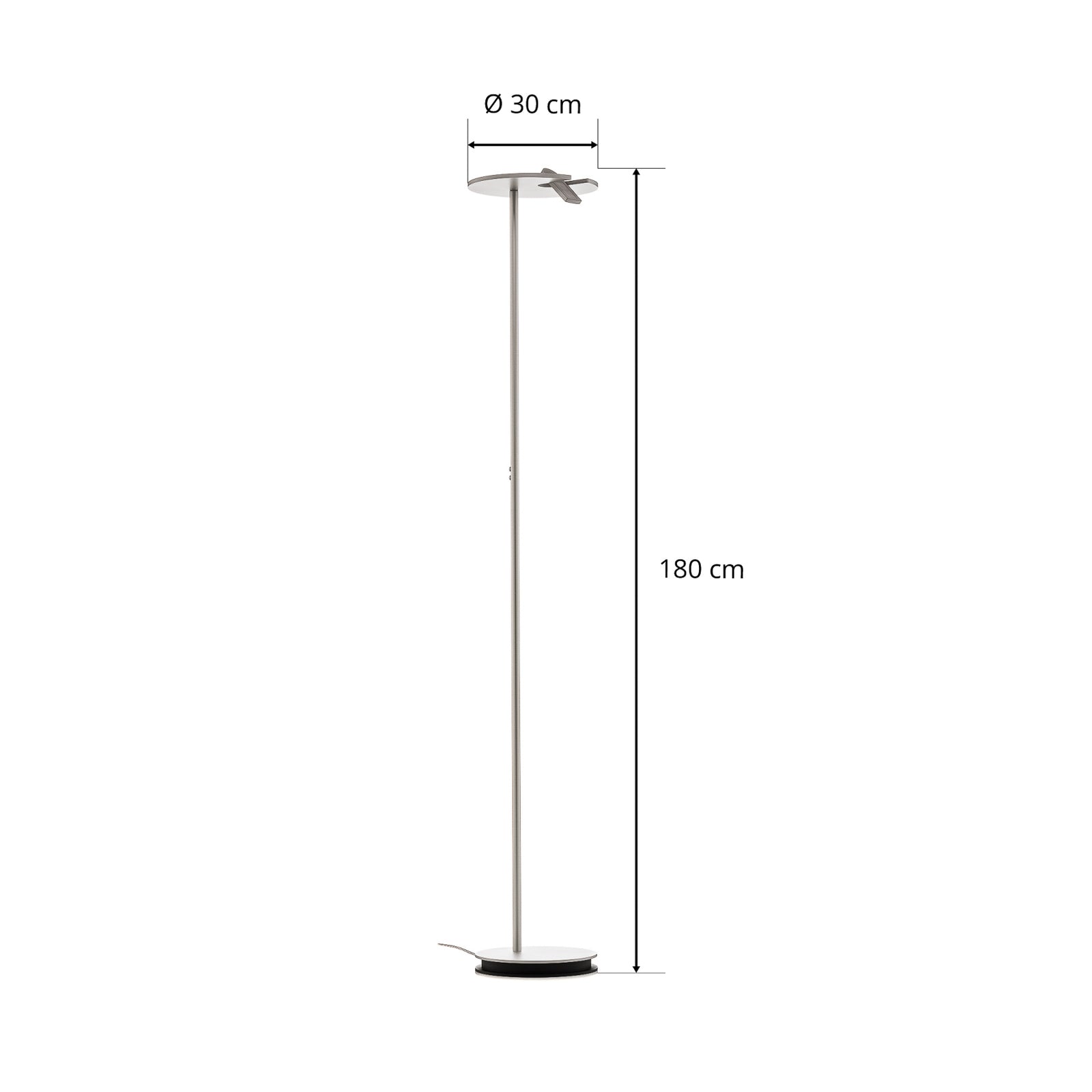 LED gulvlampe Share med leselampe dimbar aluminium helhetlig oversikt