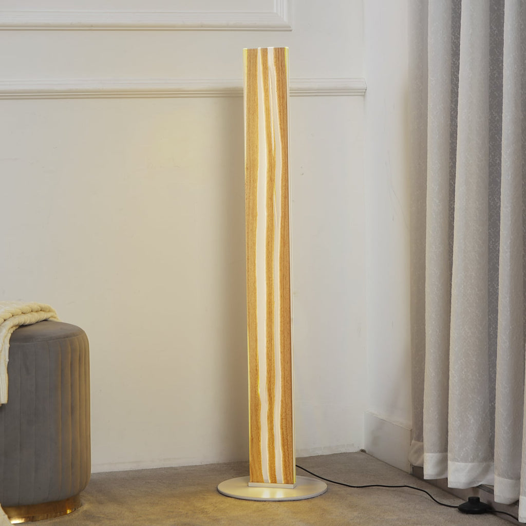 LED gulvlampe Silja tre og harpiks 101 cm forfra