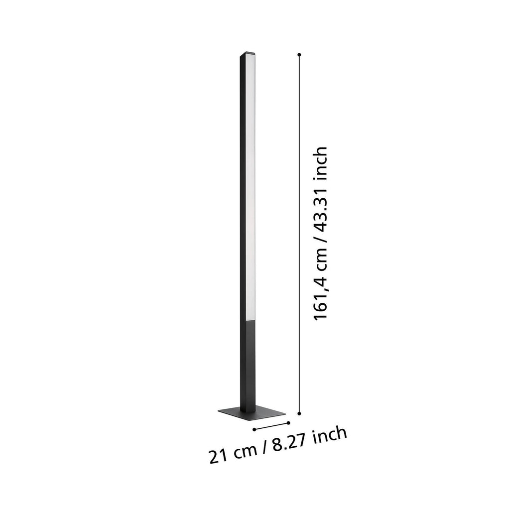 Detalj av LED gulvlampe Simolaris-Z dimbar RGB Zigbee svart 35W