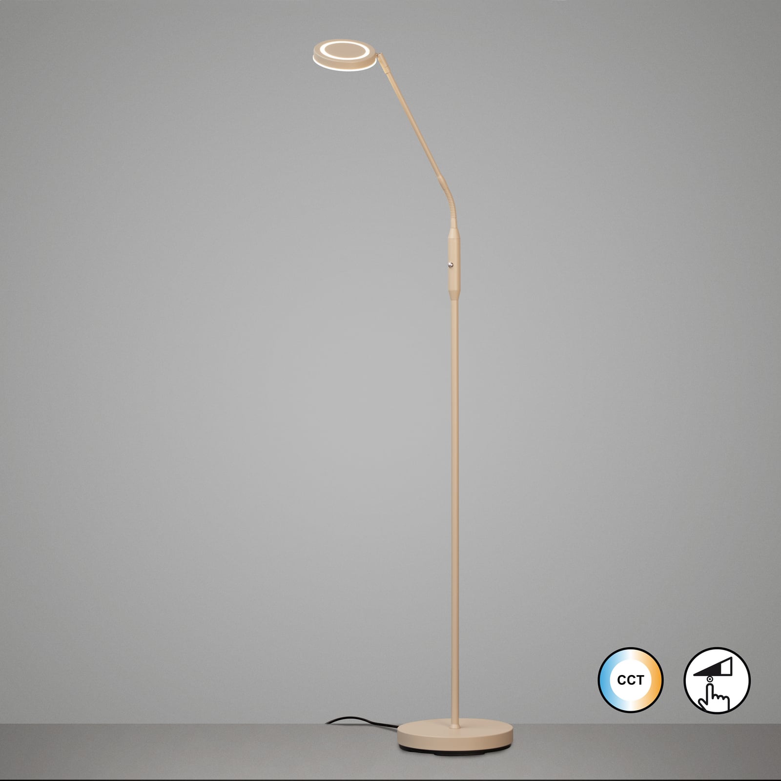 Detaljbilde av LED gulvlampe Sorento sand metall/akryl
