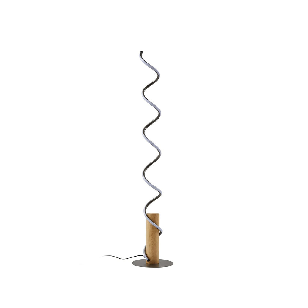 LED gulvlampe Spiraali grå tre/aluminium montert i stue