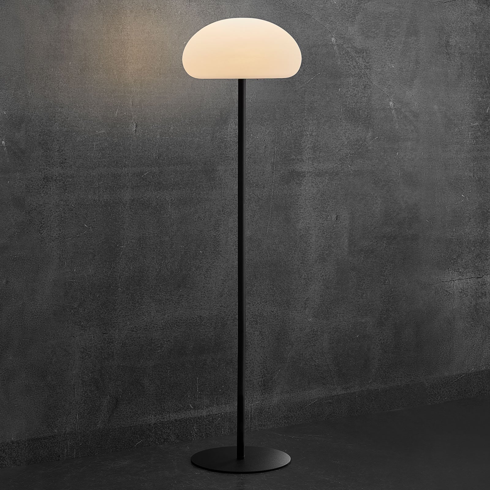LED gulvlampe Sponge oppladbar dimbar Ø34 cm IP65 sideprofil