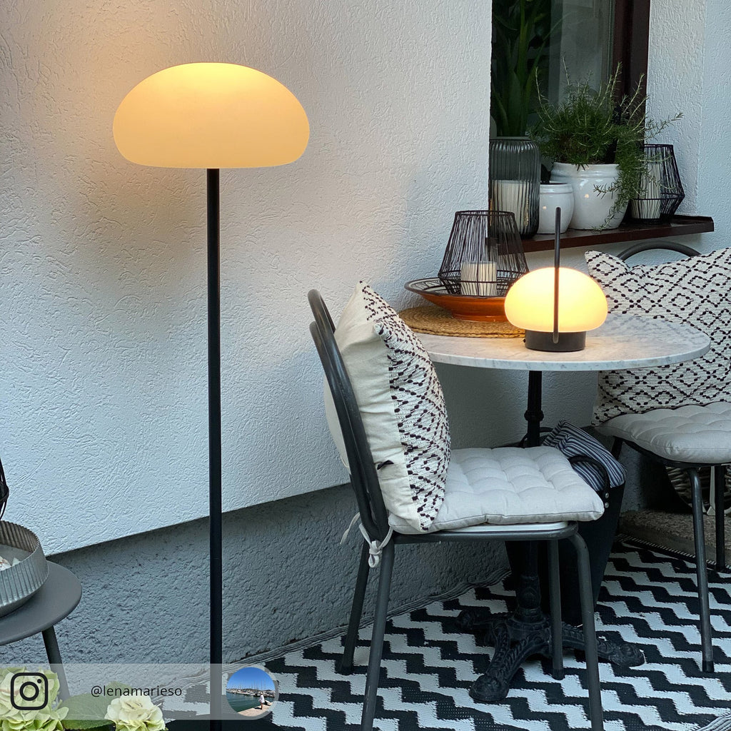 LED gulvlampe Sponge oppladbar dimbar Ø34 cm IP65 metallbase